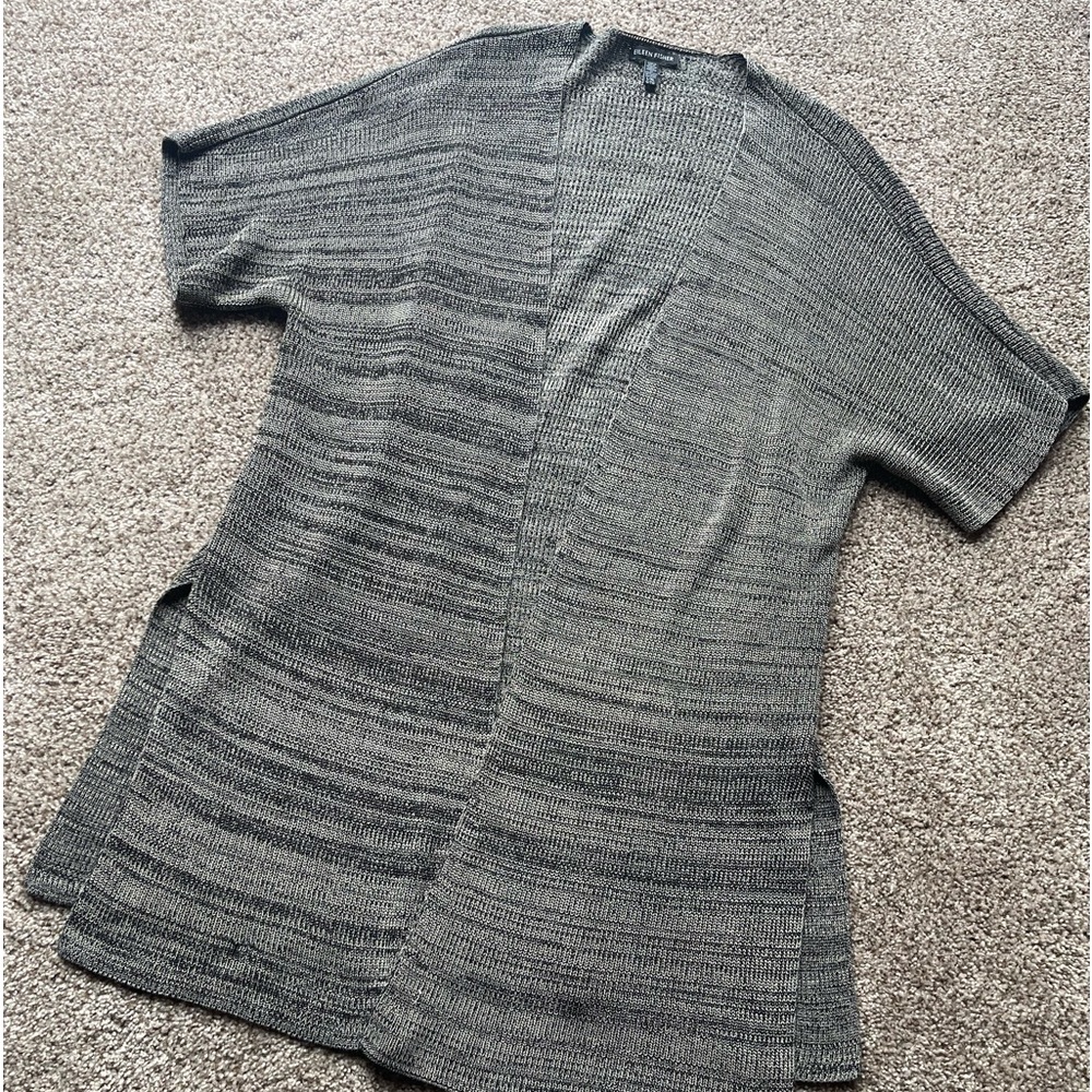 Eileen Fisher Gray Split Side Midi Open Cardigan … - image 7